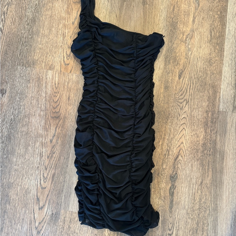 Black Ruched Dress